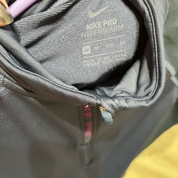 Nike Pro Quarter Zip Hyperwarm Long Sleeve Workout Top - Picture 3 of 6